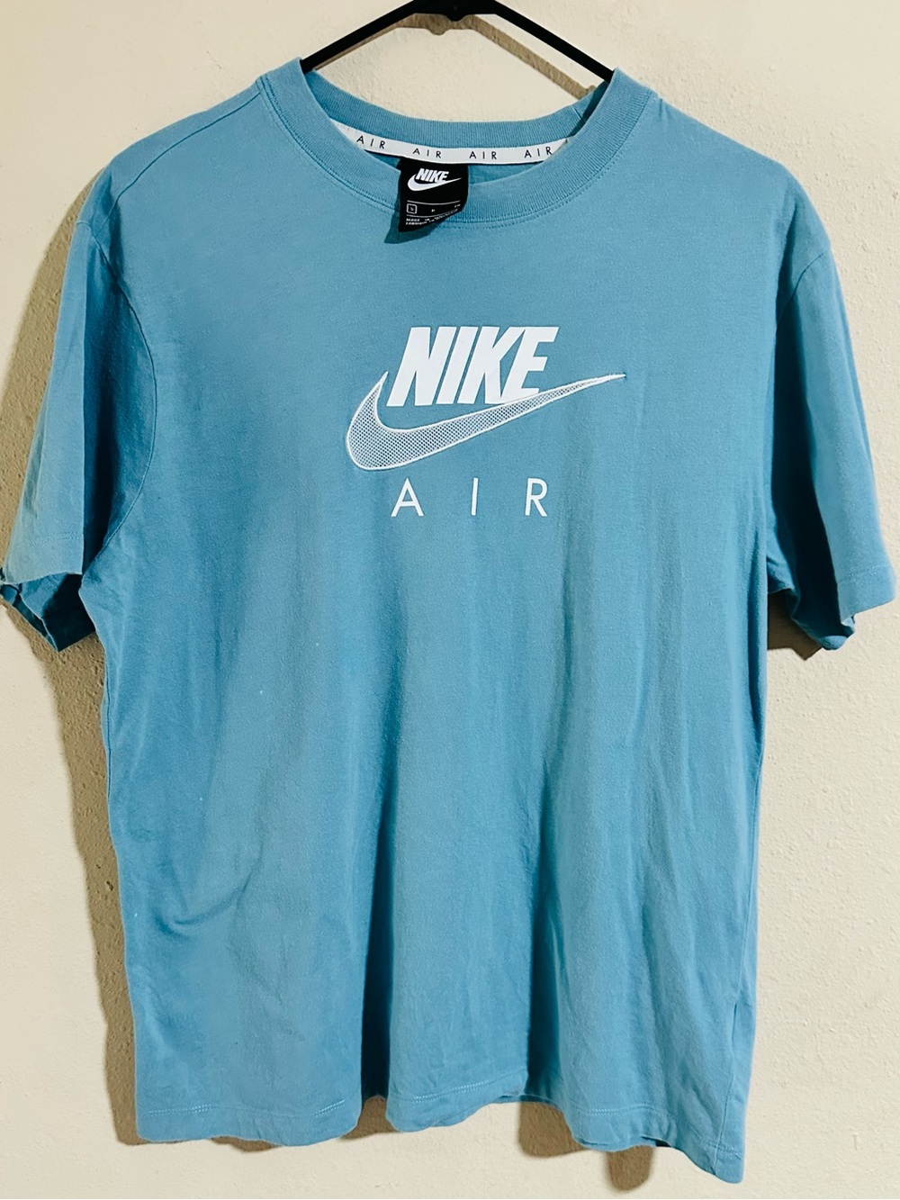 Nike Air Short Sleeve Tee in Sky Blue with White Logo